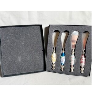 Va Bene Murano Glass Butter Knives Set of 4 NIB